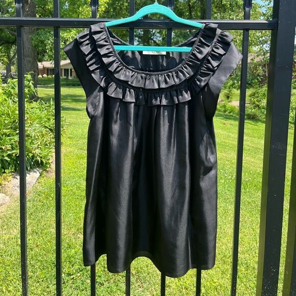 Susana Monaco Silk Ruffle Tunic Blouse - Picture 1 of 9